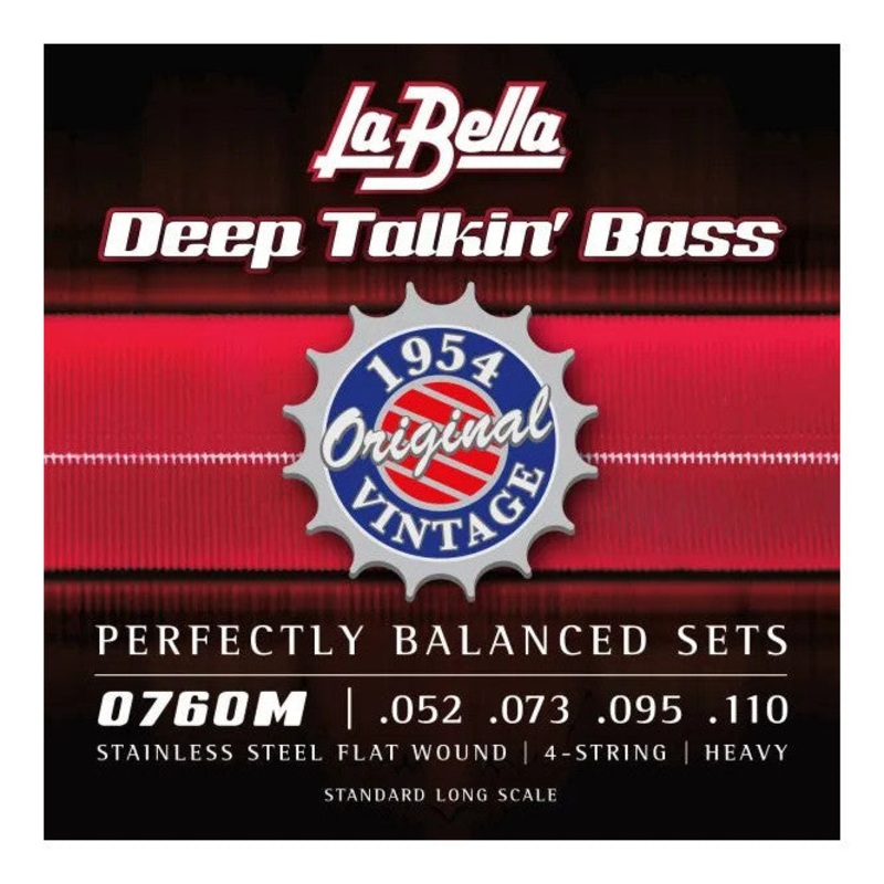 La Bella 0760M Deep Talkin’ Bass 1954 Original Type Bass Guitar Strings – Heavy Tension – 52-110