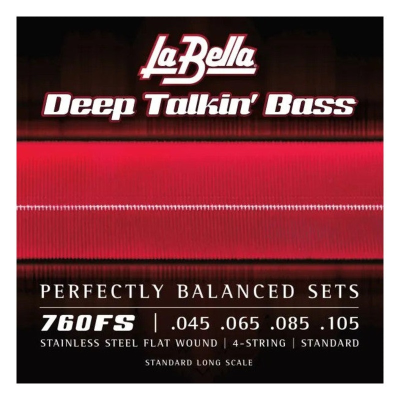 La Bella 760FS Deep Talkin’ Bass Stainless Steel Bass Strings – Flatwound – 45-105