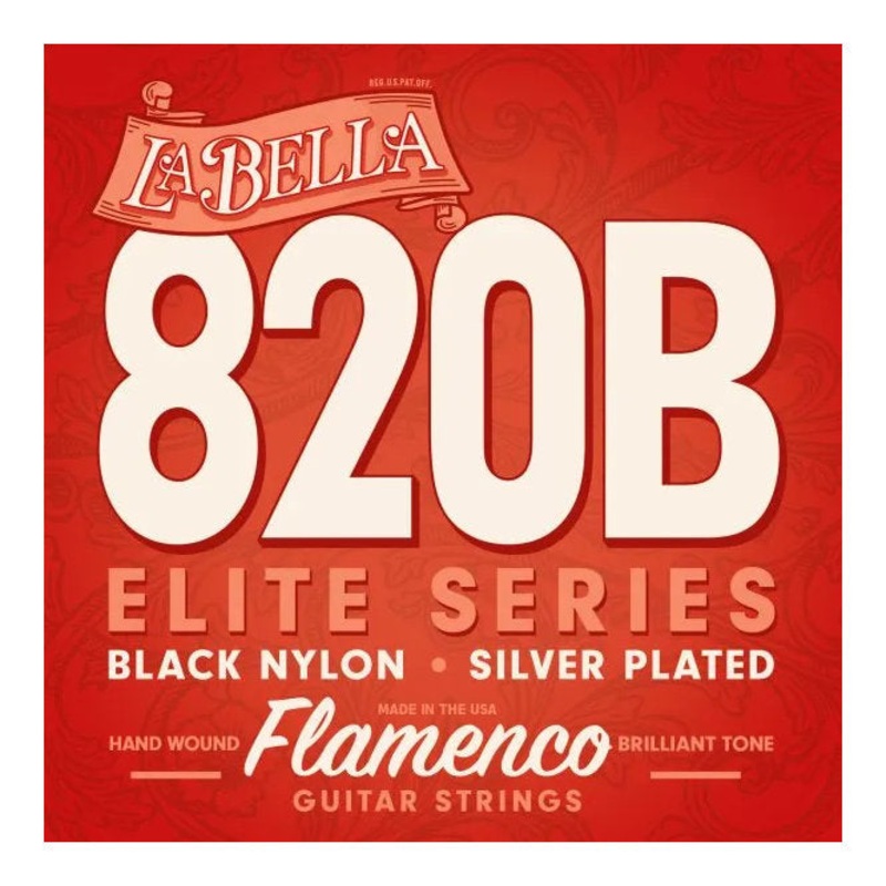 La Bella 820-B Elite Nylon Guitar String – Flamenco – Black Nylon – Medium Tension