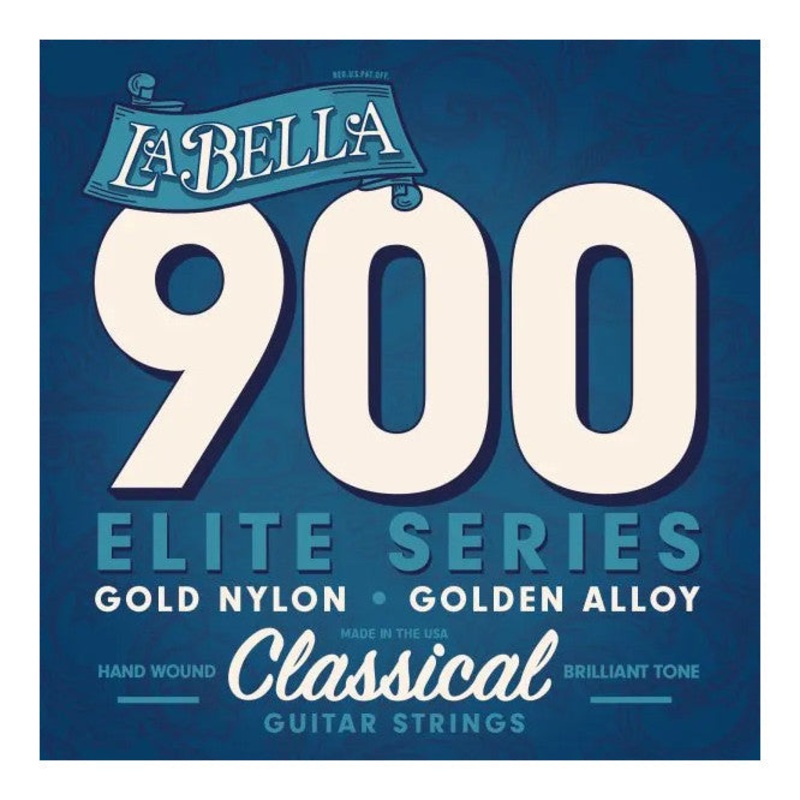 La Bella 900 Elite Nylon Guitar Strings – Gold Nylon, Polished Golden Alloy