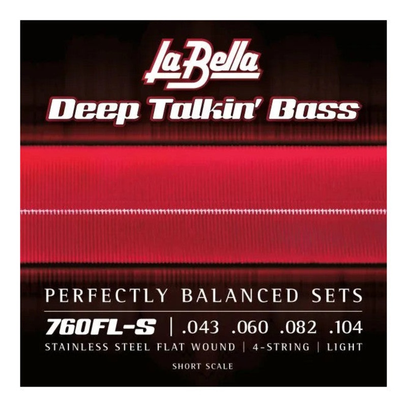 La Bella Deep Talkin’ Electric Bass Strings – Flat Wound – 43-104 Gauge – Short Scale