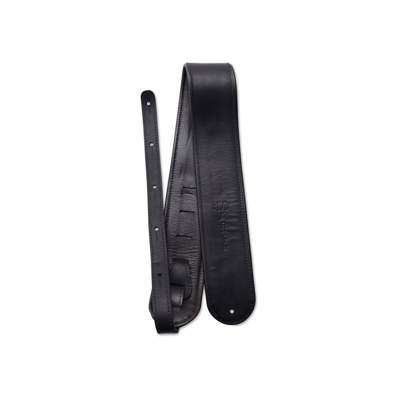 Martin Premium Rolled Leather Guitar Strap – Black