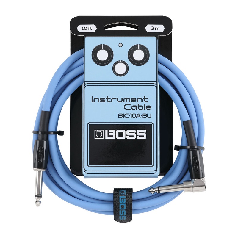 BOSS BIC-10A-BU Instrument Cable – Straight to Angled – Blue – 10ft