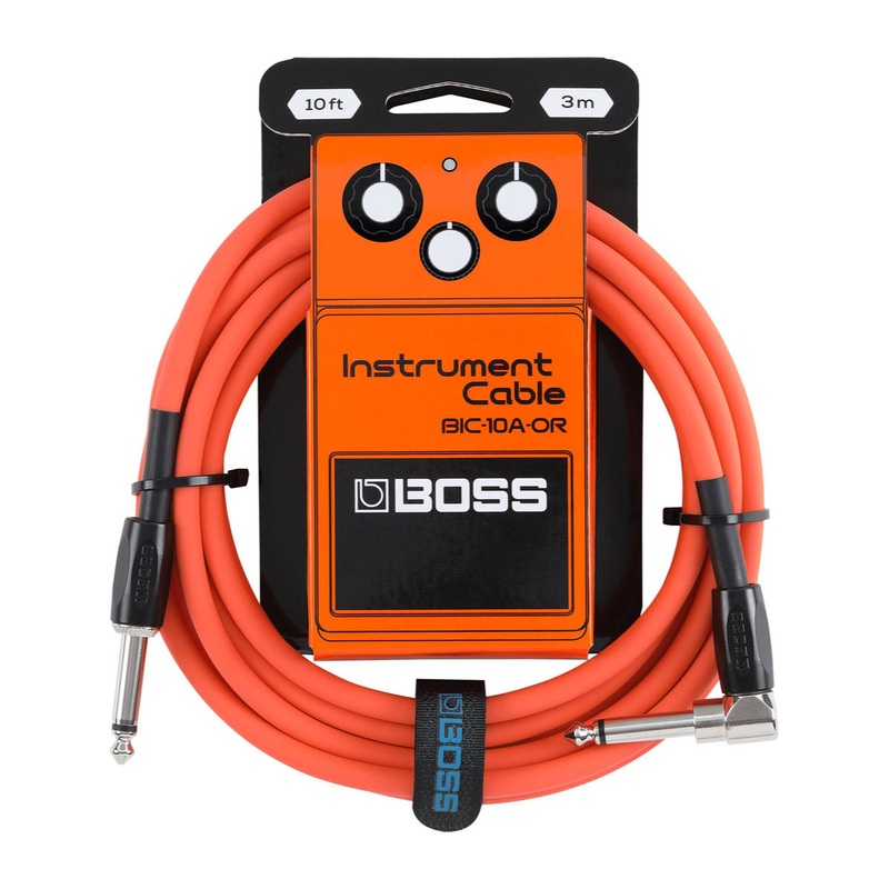 BOSS BIC-10A-OR Instrument Cable – Straight to Angled – Orange – 10ft