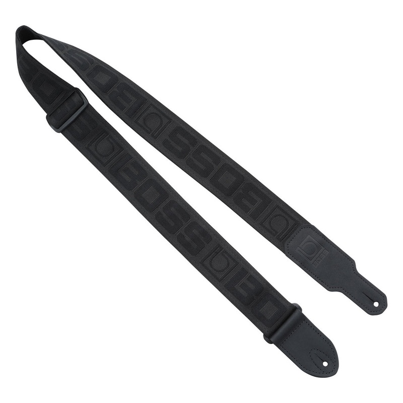 BOSS BSM-20-BB Monogram Logo Instrument Strap – Black/Black
