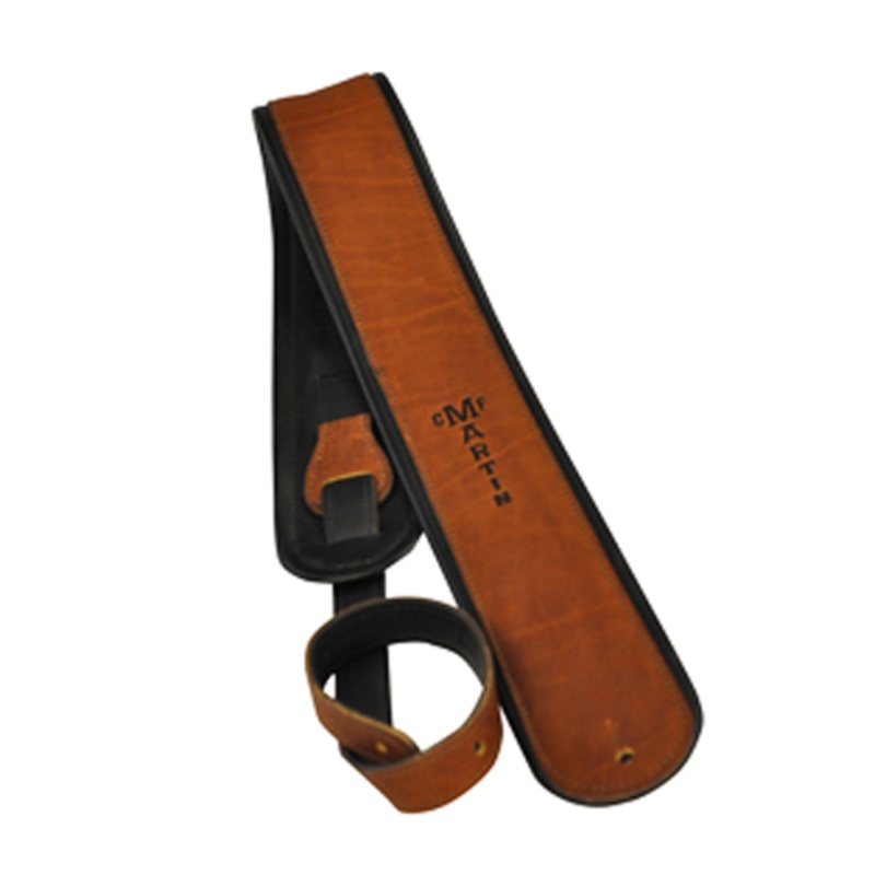 Martin 18A0028 Premium Rolled Leather Guitar Strap, Brown