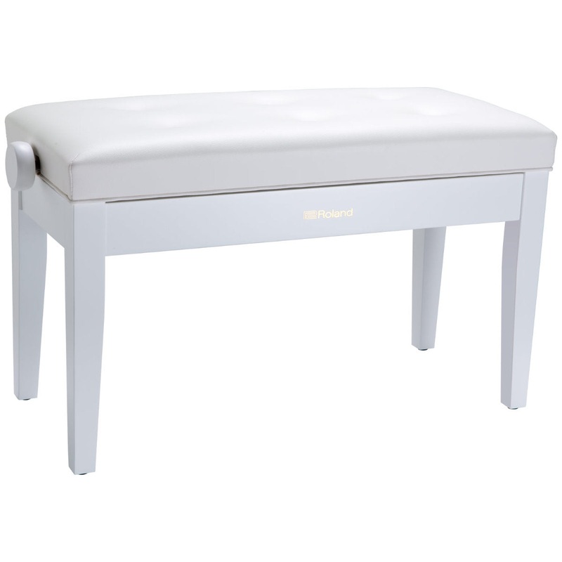 Roland RPB-D300WH-US Duet Piano Bench with Cushioned Seat – Satin White