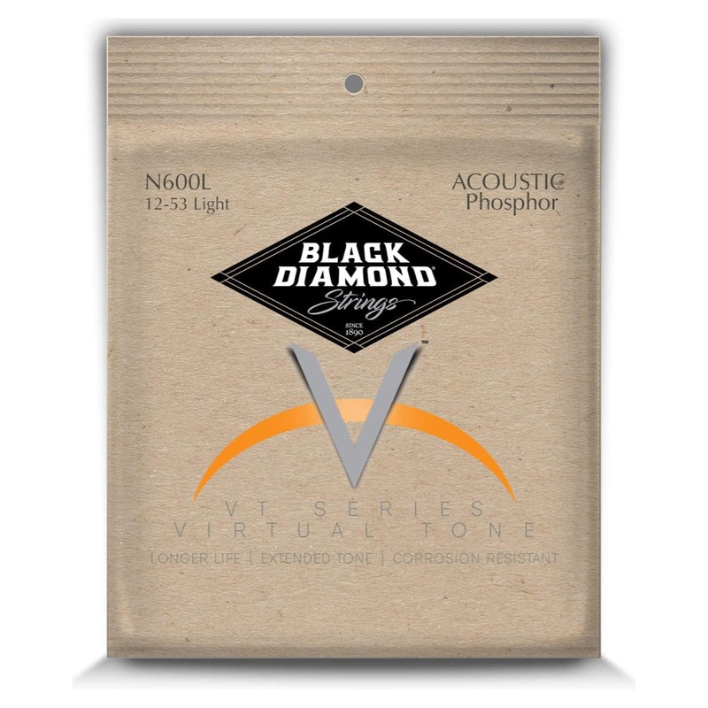 Black Diamond 600 Phosphor Bronze Premium Acoustic Guitar Strings – Light – 12-53