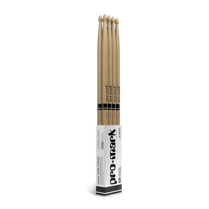 ProMark Hickory 5A Wood Tip Drumsticks – 4-Pack