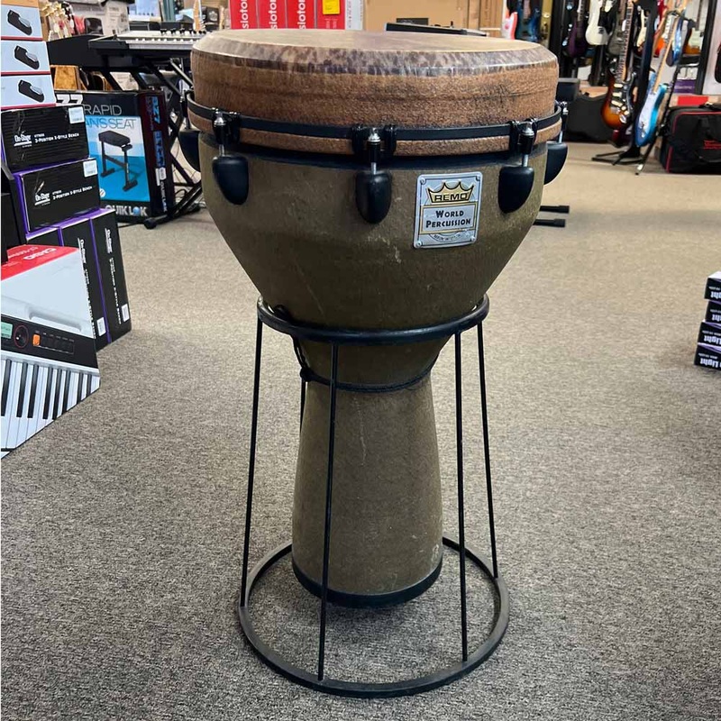 Remo World Percussion Djembe Drum w/ Stand (Pre-Owned)