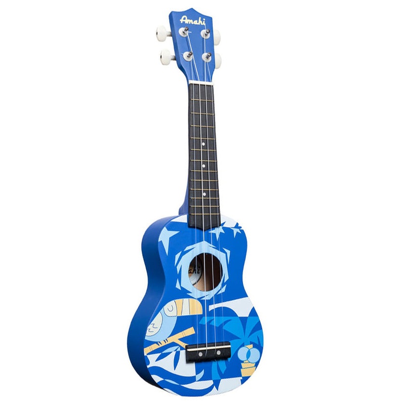 Amahi DDUK2 Soprano Ukulele with Blue Bird Design