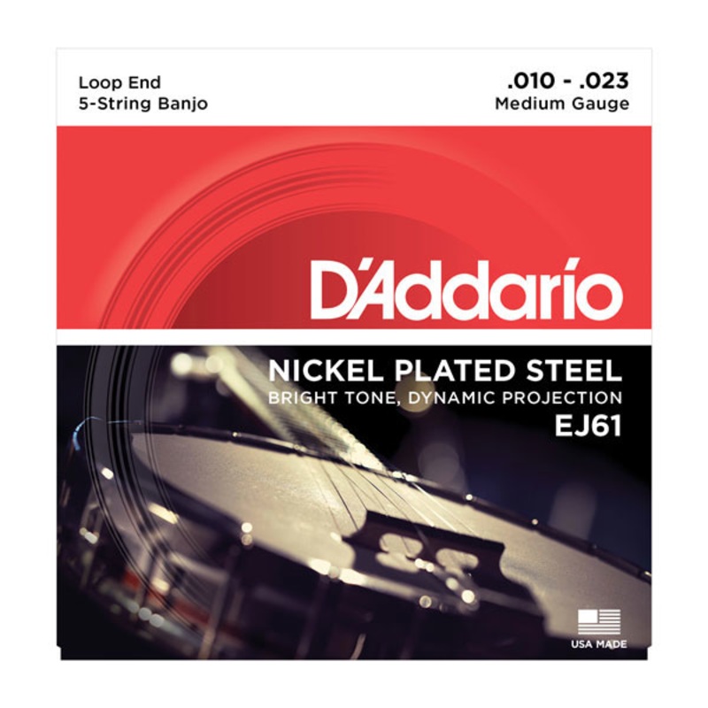 D’Addario EJ61 Nickel 5-String Medium Banjo Strings 10-23