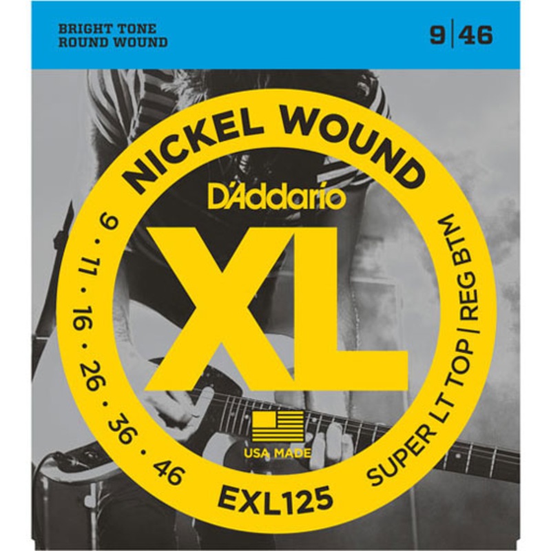 DAddario EXL125 Nickel Wound Electric Guitar Strings Super Light Top/ Regular Bottom 9-46