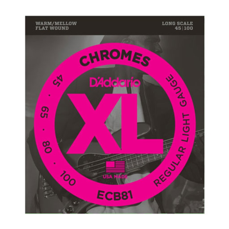 DAddario ECB81 Chromes Bass Guitar Strings Light 45-100 Long Scale