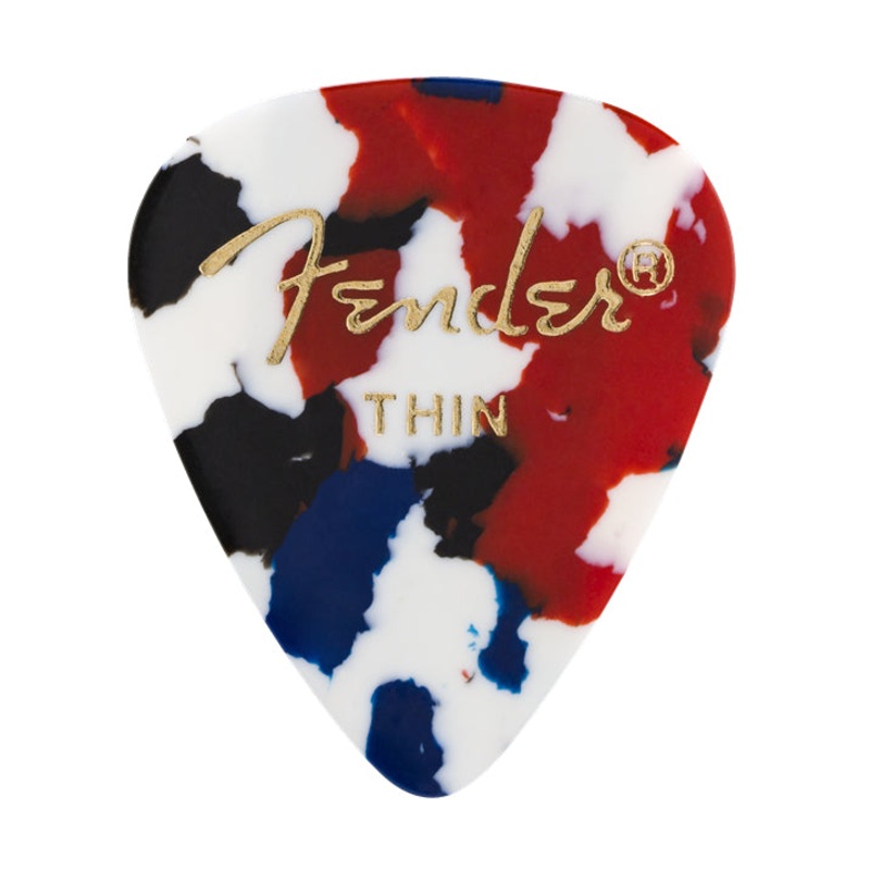Fender 351 Shape Thin 12 Pack Picks – Confetti