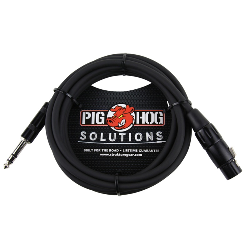 Pig Hog PX-TMXF1 Solutions Balanced Cable, 1/4 in. to XLR – 10 ft.