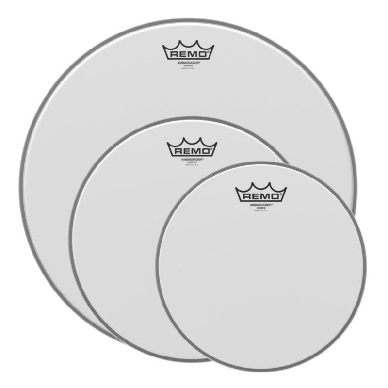 Remo Ambassador Coated Drumheads 3 Pack – 10-12-16 in.