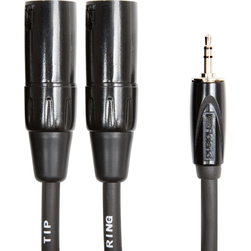 Roland RCC-5-352XM Balanced Interconnect Cable 1/8in TRS to Two XLR Male – 5 ft.