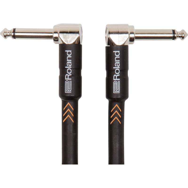 Roland RIC-B1AA Black Series Angle to Angle Instrument Cable – 1 ft.