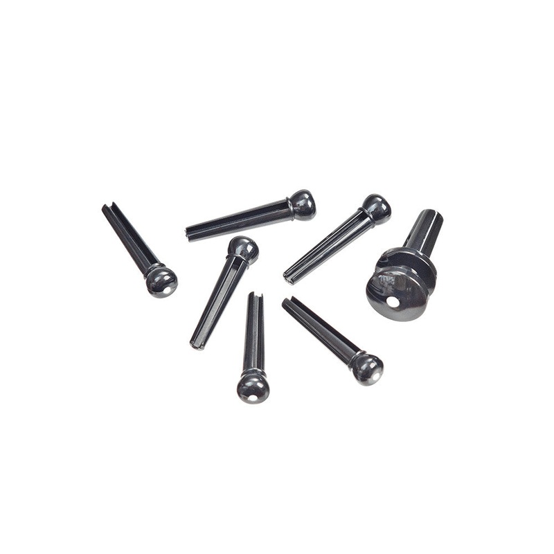 D’addario PWPS9 Molded Bridge Pins with End Pin Set of 7 – Black