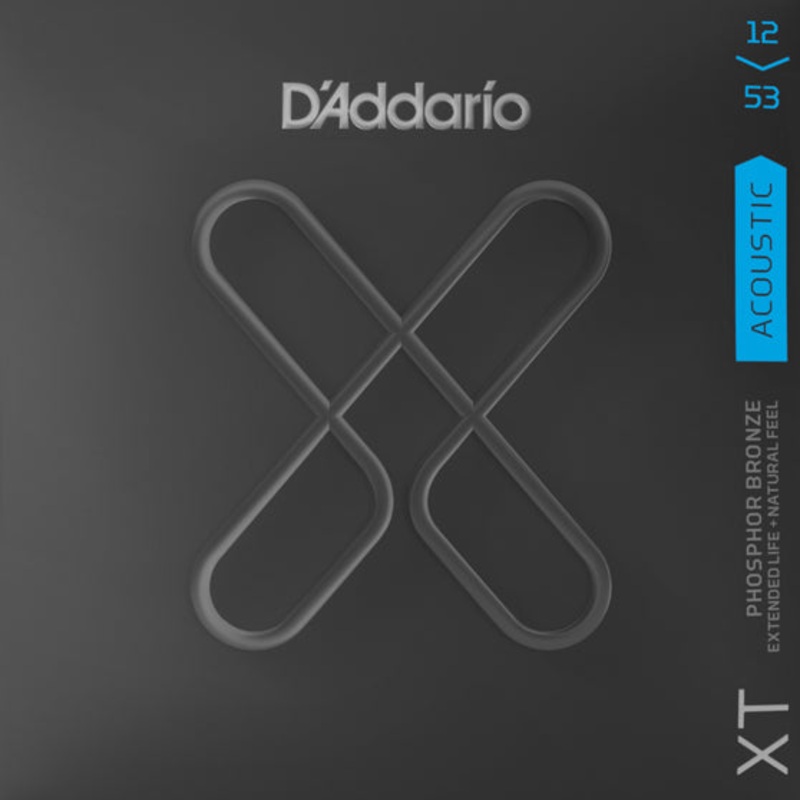 D’Addario XTAPB1253 XT Phosphor Bronze Light Acoustic Guitar Strings, 12-53