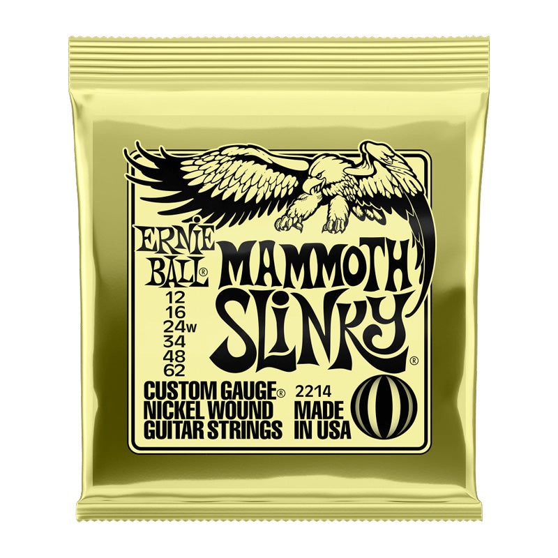 Ernie Ball Mammoth Slinky Nickel Wound Electric Guitar Strings – 12-62 Gauge