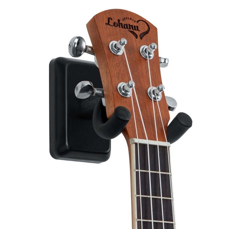 Gator Frameworks Wall Mounted Ukulele/Mandolin Hanger with Black Mounting Plate
