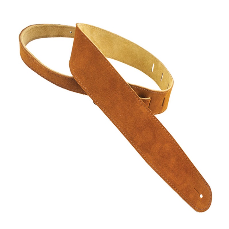 Henry Heller HBS25-BRN Capri Suede with Nubuck Backing 2.5 in. Guitar Strap – Brown