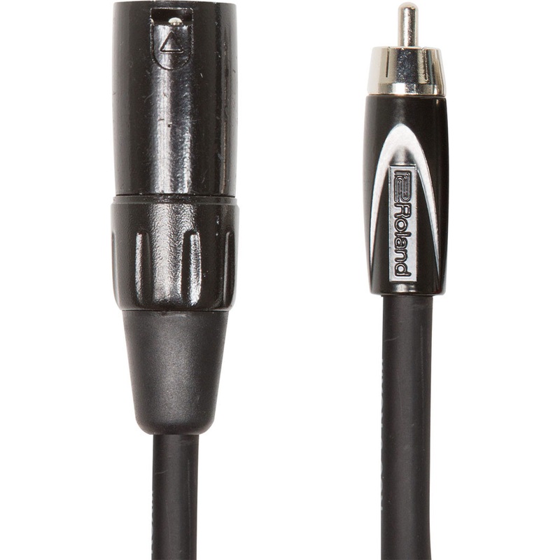 Roland RCC-10-RCXM Black Series Interconnect Cable with XLR Male to RCA – 10 ft.