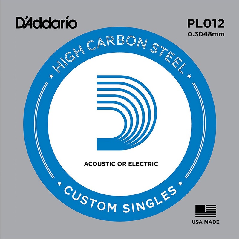 DAddario PL012-5 Single 5-Pack Single Plain Steel 012