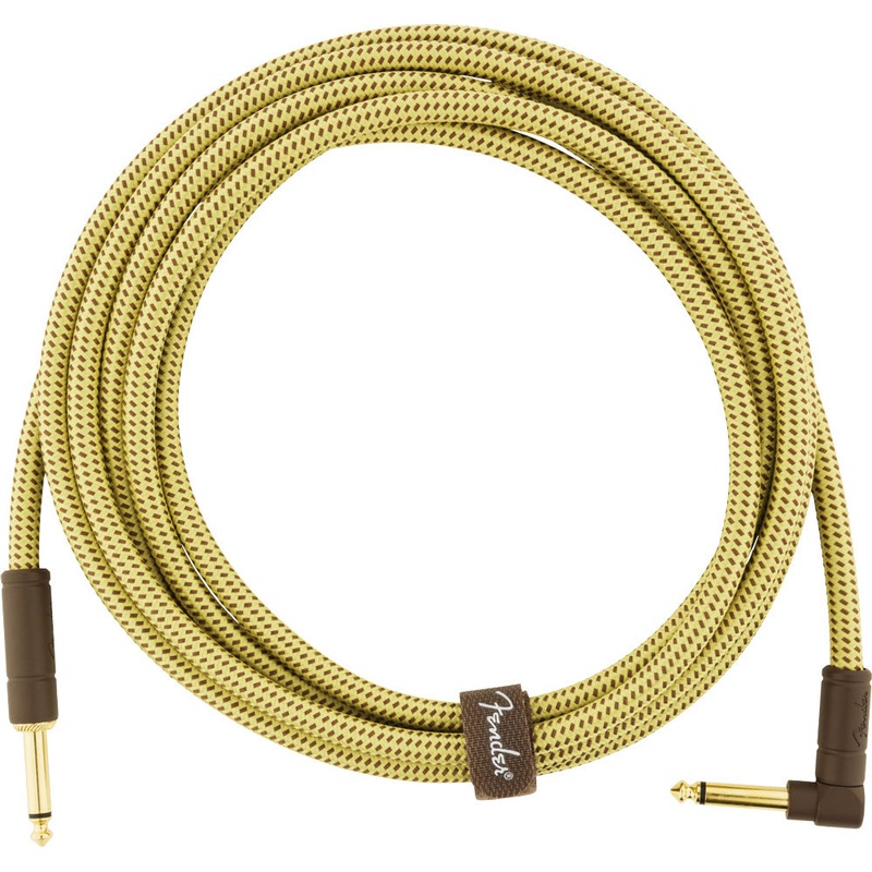 Fender Deluxe Series Instrument Cable, Straight/Angle, 10′, Tweed