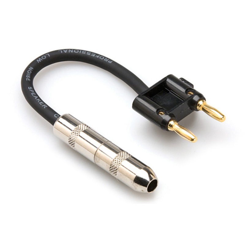 HOSA BNP-116BK 6 in. Speaker Adapter with 1/4 in. TS to Dual Banana – Black