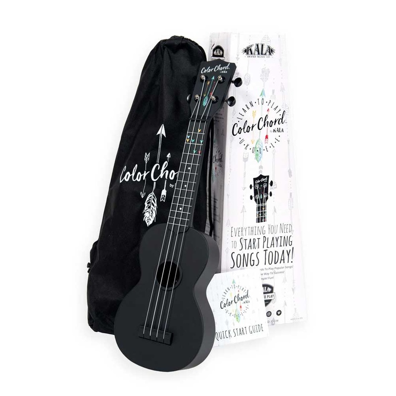 Kala Waterman Color Chord Ukulele Starter Kit – Black