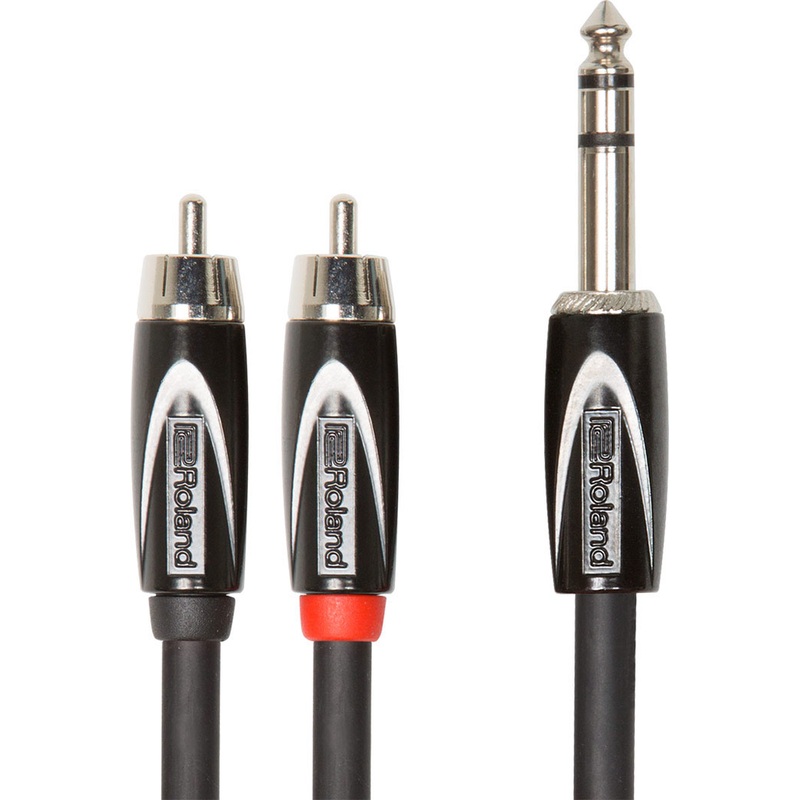Roland RCC-5-TR2RV 25ft / 1.5m Interconnect Cable, 1/4 TRS(Male)-Dual RCA