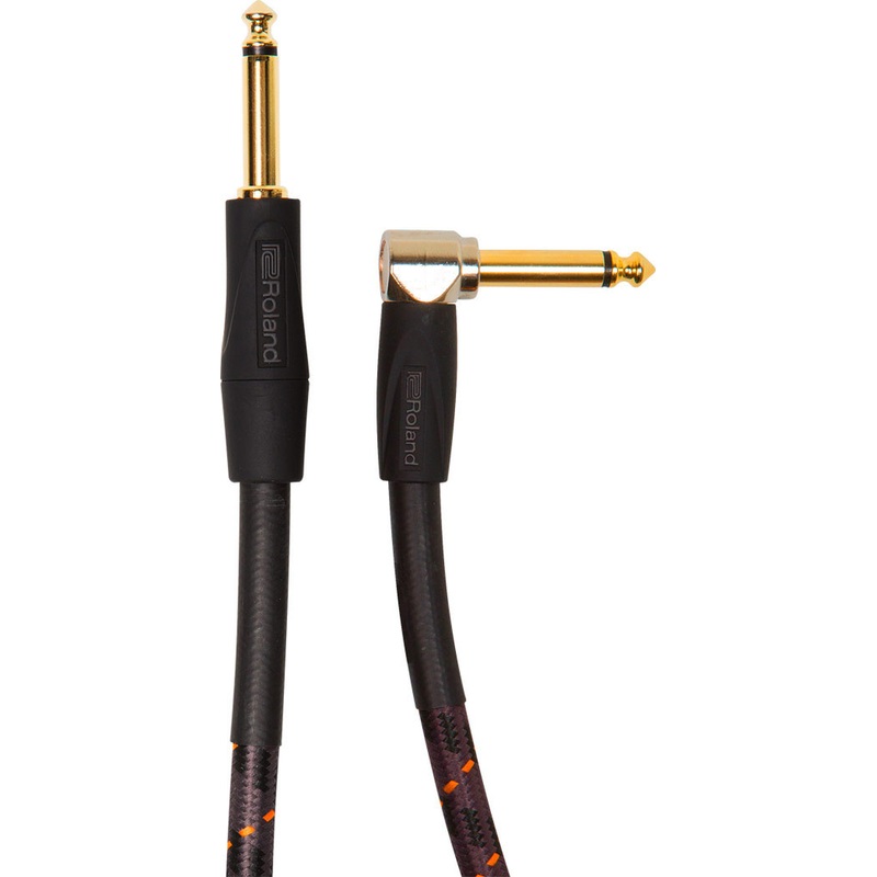 Roland RIC-G20A Gold Series Straight to Angle Instrument Cable – 20 ft.