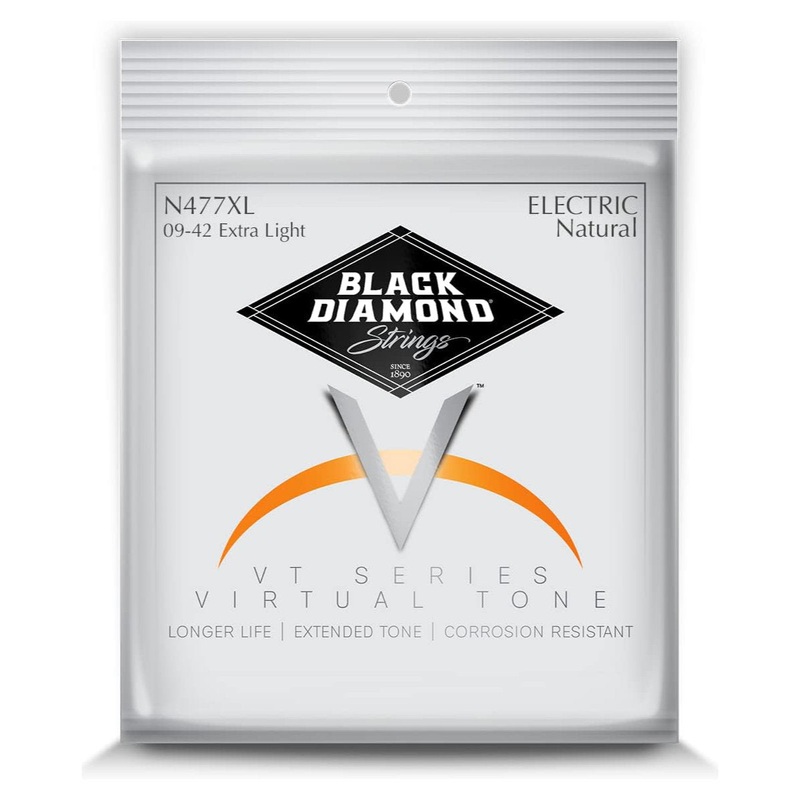 Black Diamond Strings USA Premium Natural Nickel Wound Electric Guitar Strings – Extra Light – 9-42