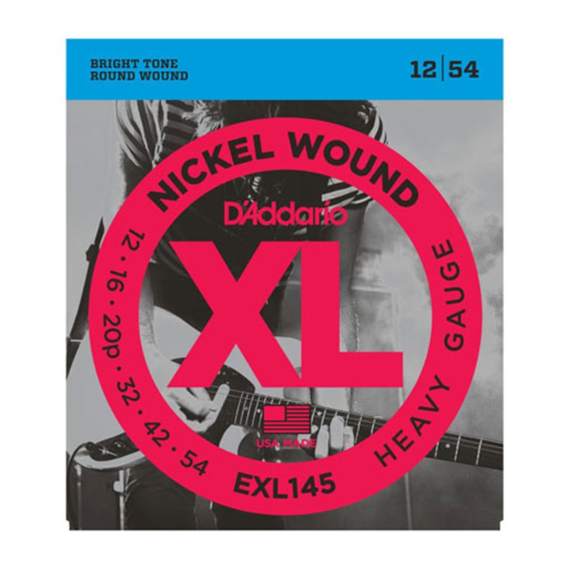 DAddario EXL145 Nickel Wound Electric Strings – Heavy Plain 3rd 12-54