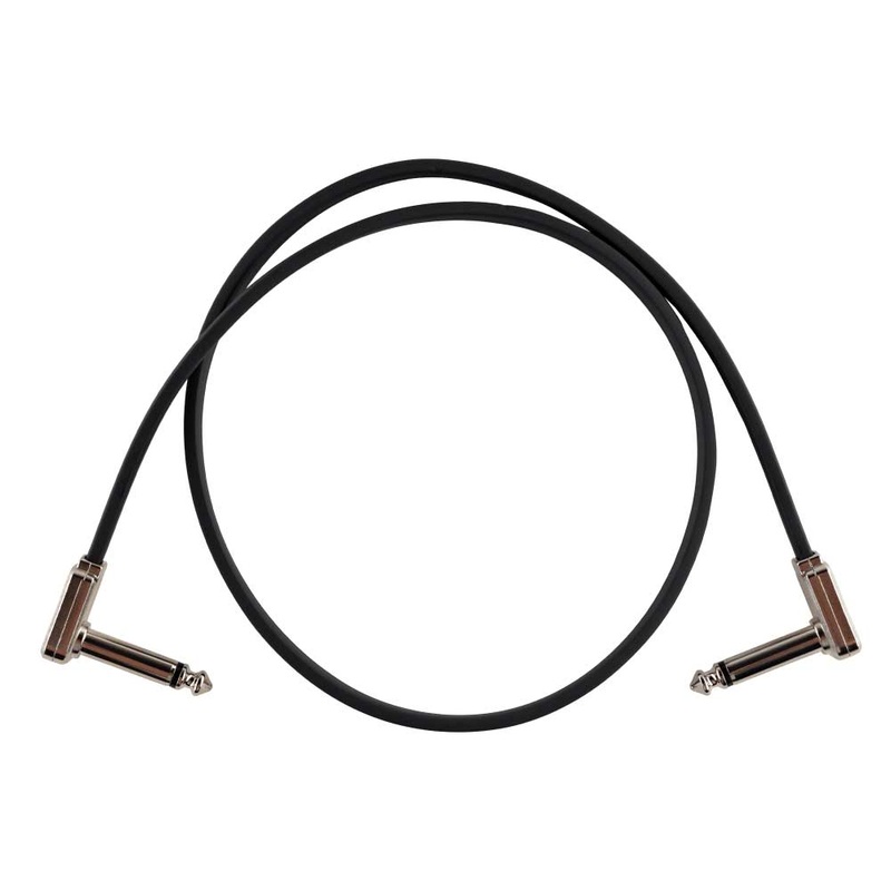 Ernie Ball P06228 Single Flat Ribbon Angle to Angle Patch Cable – Black – 2 ft.