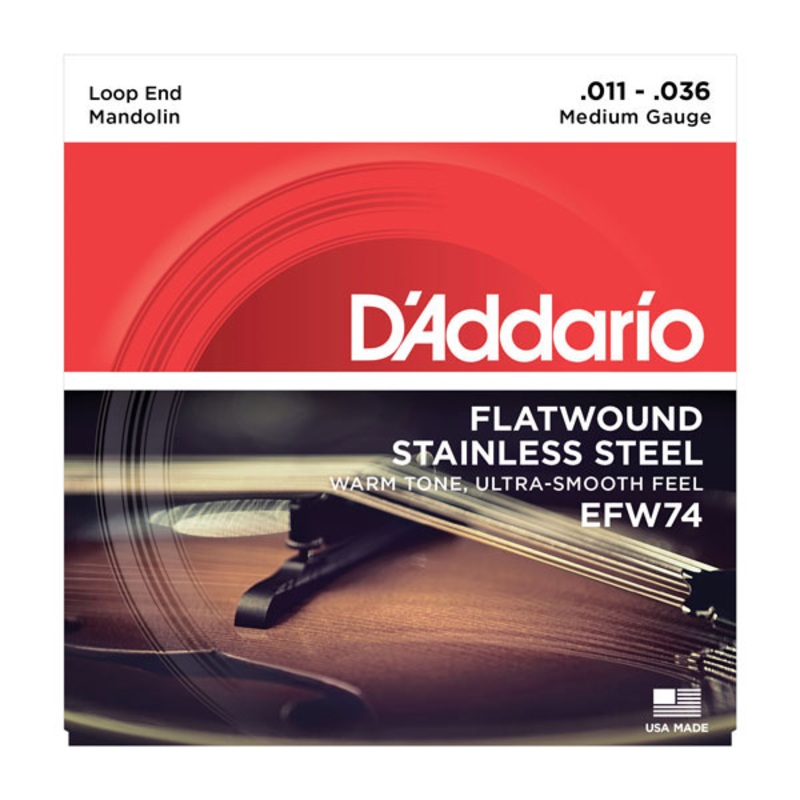 DAddario EFW74 Medium Flat Wound Mandolin Strings 11-36