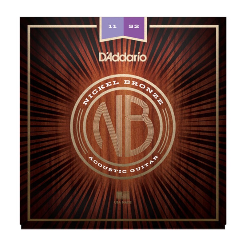 DAddario NB1152 Nickel Bronze Acoustic Guitar Strings Custom Light 11-52