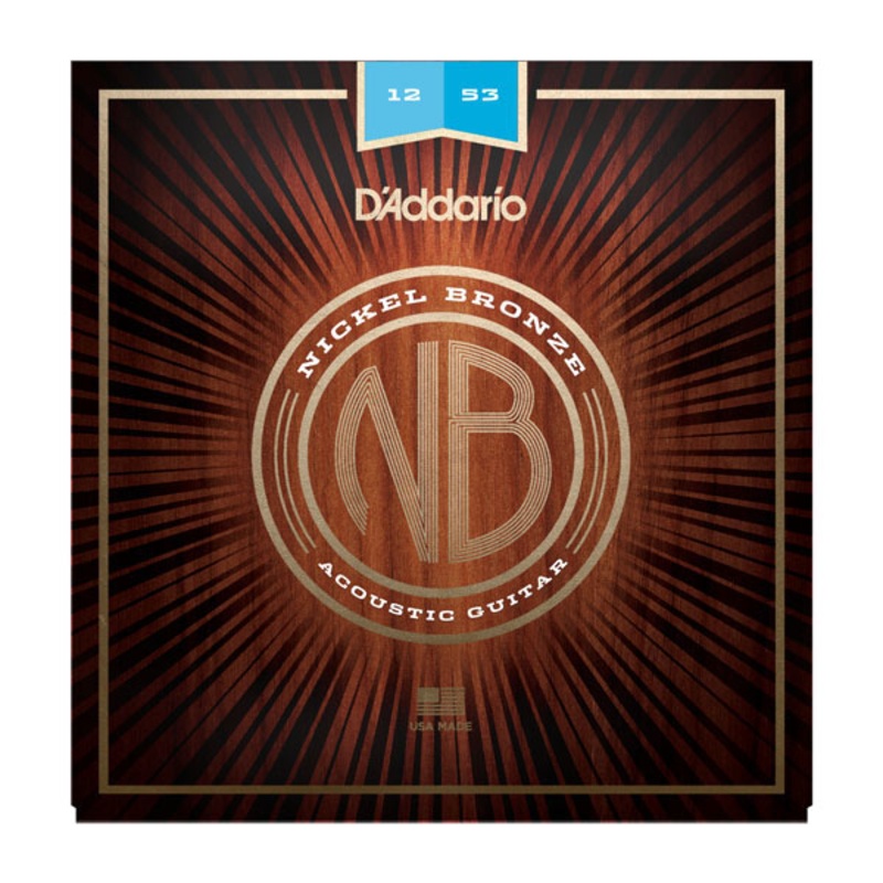 DAddario NB1253 Nickel Bronze Acoustic Guitar Strings Light 12-53