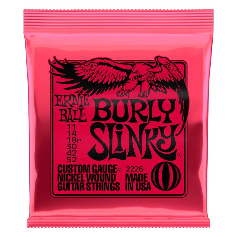Ernie Ball 2226 Electric Guitar String Set – Nickel Wound Burly Slinky 11-52