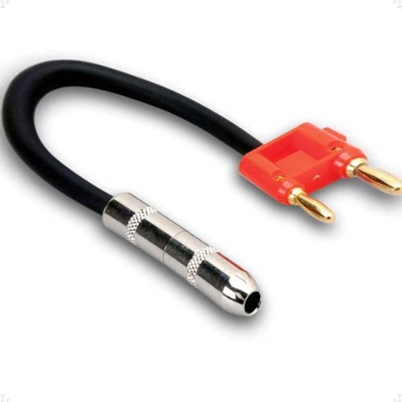 Hosa BNP-116RD 1/4 in. to Dual Banana Speaker Adapter Cable – 6 in.