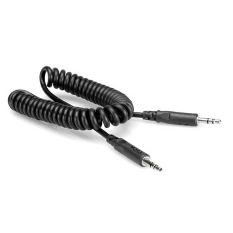 Hosa CMM-105C Coiled Stereo Interconnect Cable, 3.5mm TRS Male to Same – 5 ft.