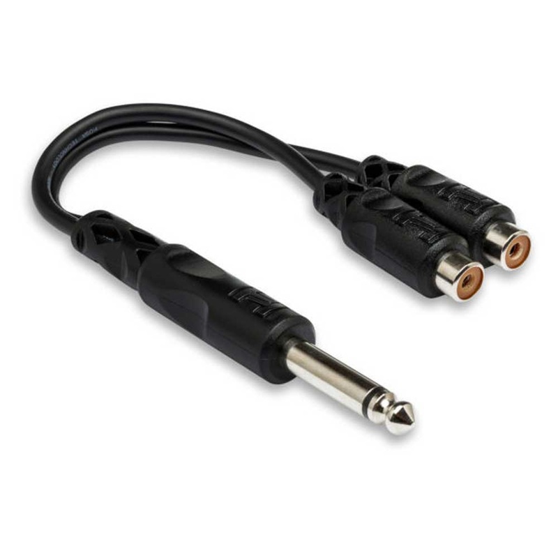 Hosa – YPR-103 – Y Cable – 1/4 in TS Male to Dual RCA Female