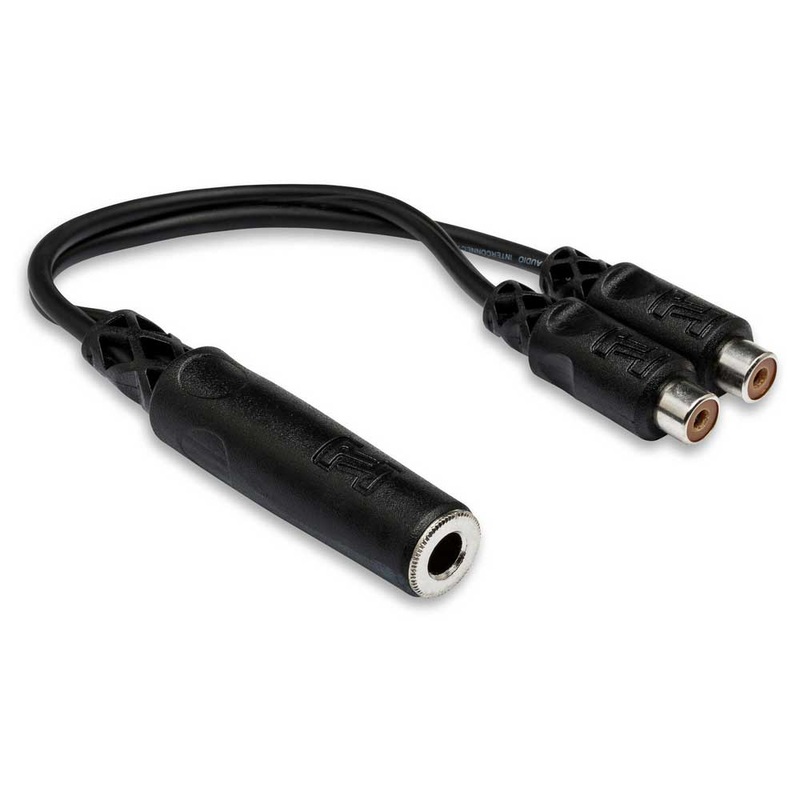 Hosa – YRA-115 – Y Cable – 1/4 in TS Female to Dual RCA Female