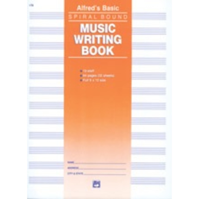 Alfred 12 Stave Music Writing Book, Spiral-Bound Manuscript