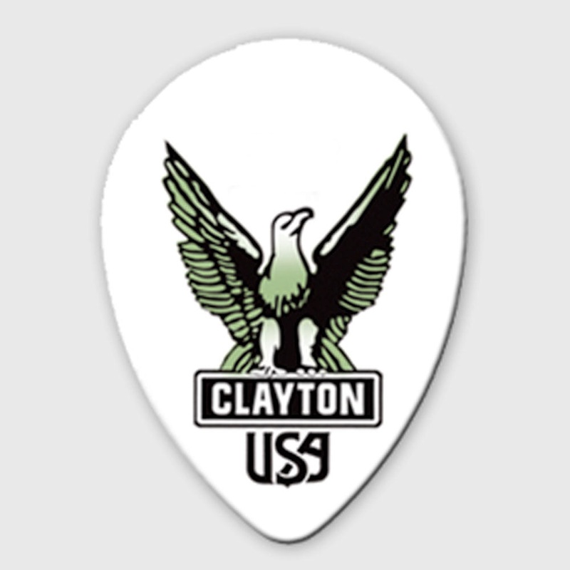 Clayton ST38/12 Acetal Guitar Picks (12 Pack) – Small Teardrop Shape (0.38mm) – White