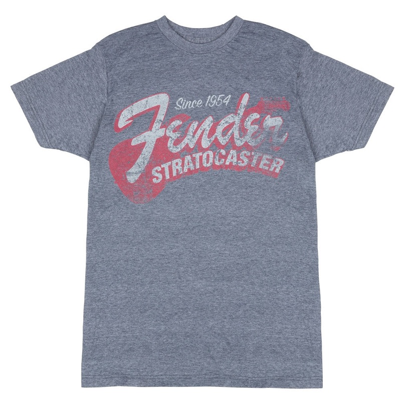 Fender Blue Smoke Cotton T-Shirt with Since 1954 Logo – Large