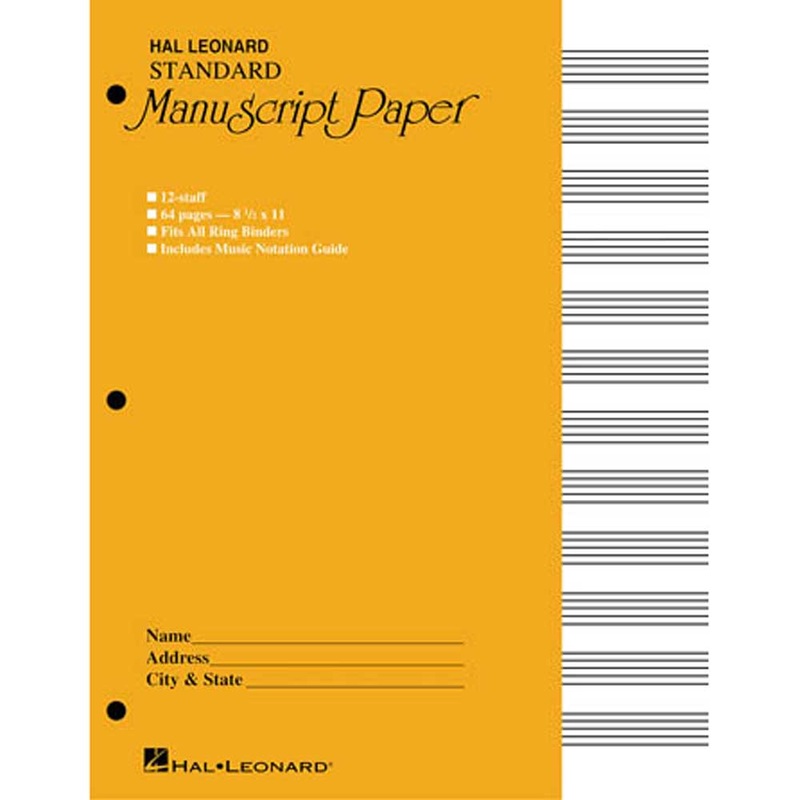Hal Leonard – HL00210001 – Standard Manuscript Paper – Yellow Cover